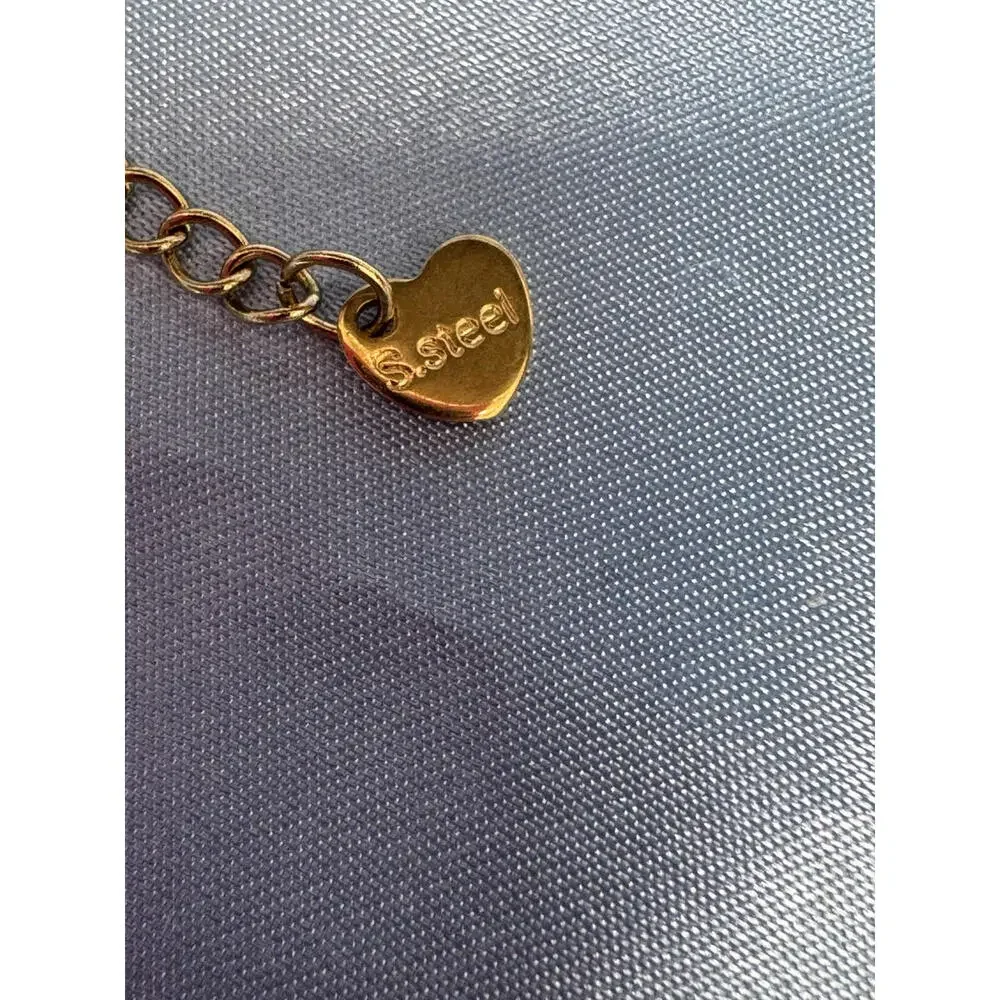 Gold Tone Over Stainless Steel Curb Link Bracelet